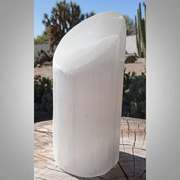SELENITE slanted lamp Crown CHAKRA : Purification 01 - Picture 9 of 13